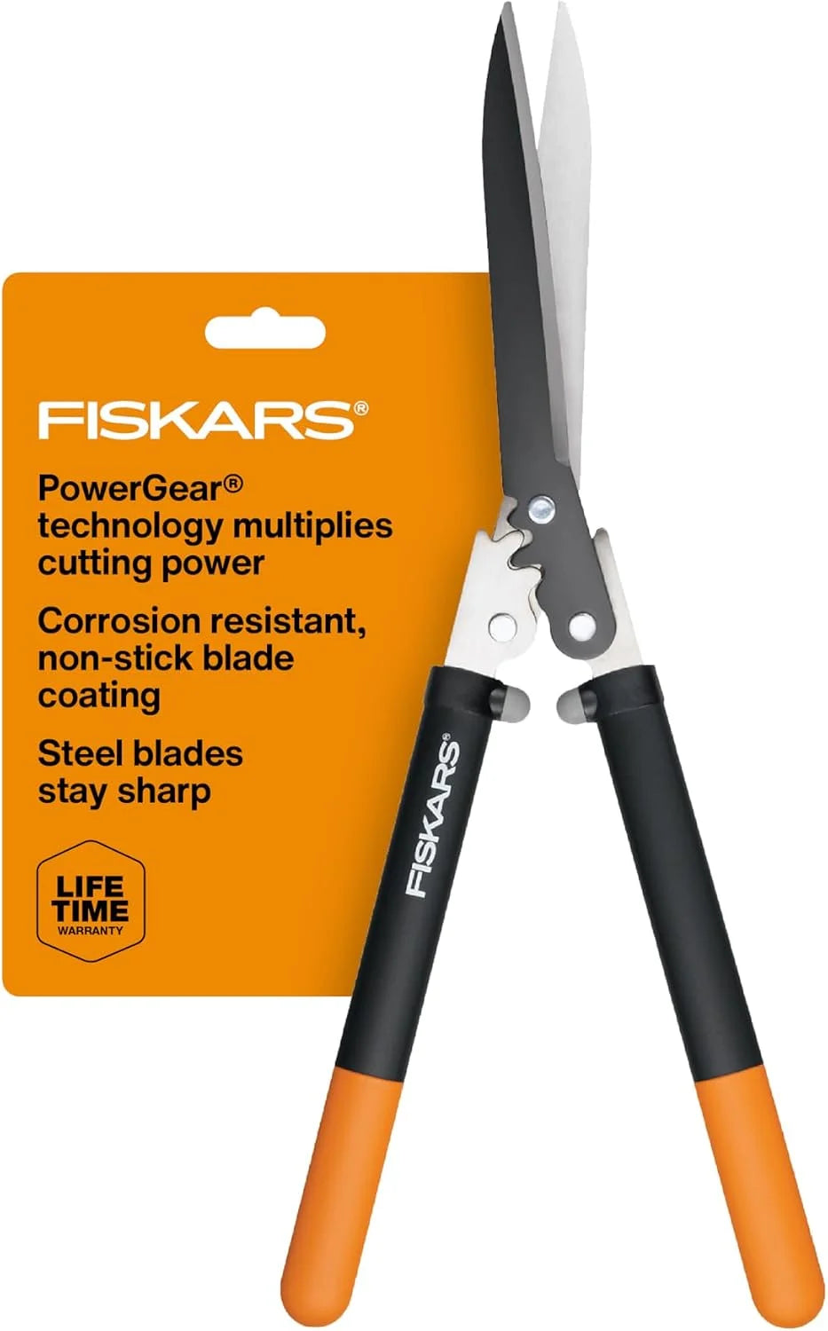 Fiskars 23" PowerGear Garden Hedge Shears, 10" Stainless Steel Blades