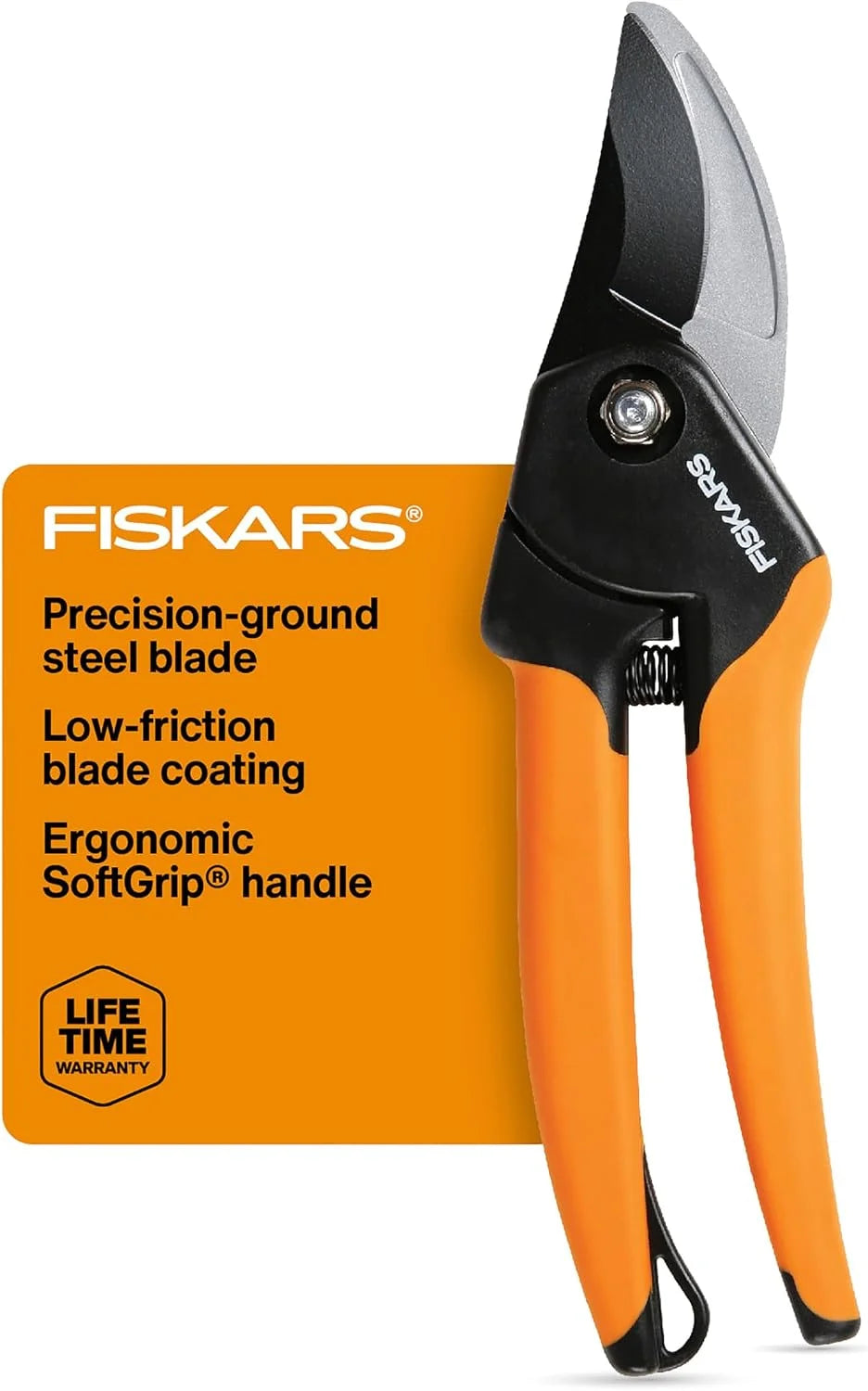 Fiskars 4-Piece Tool Set, Pruning Shears, Trowel, Cultivator & L/XL Gloves