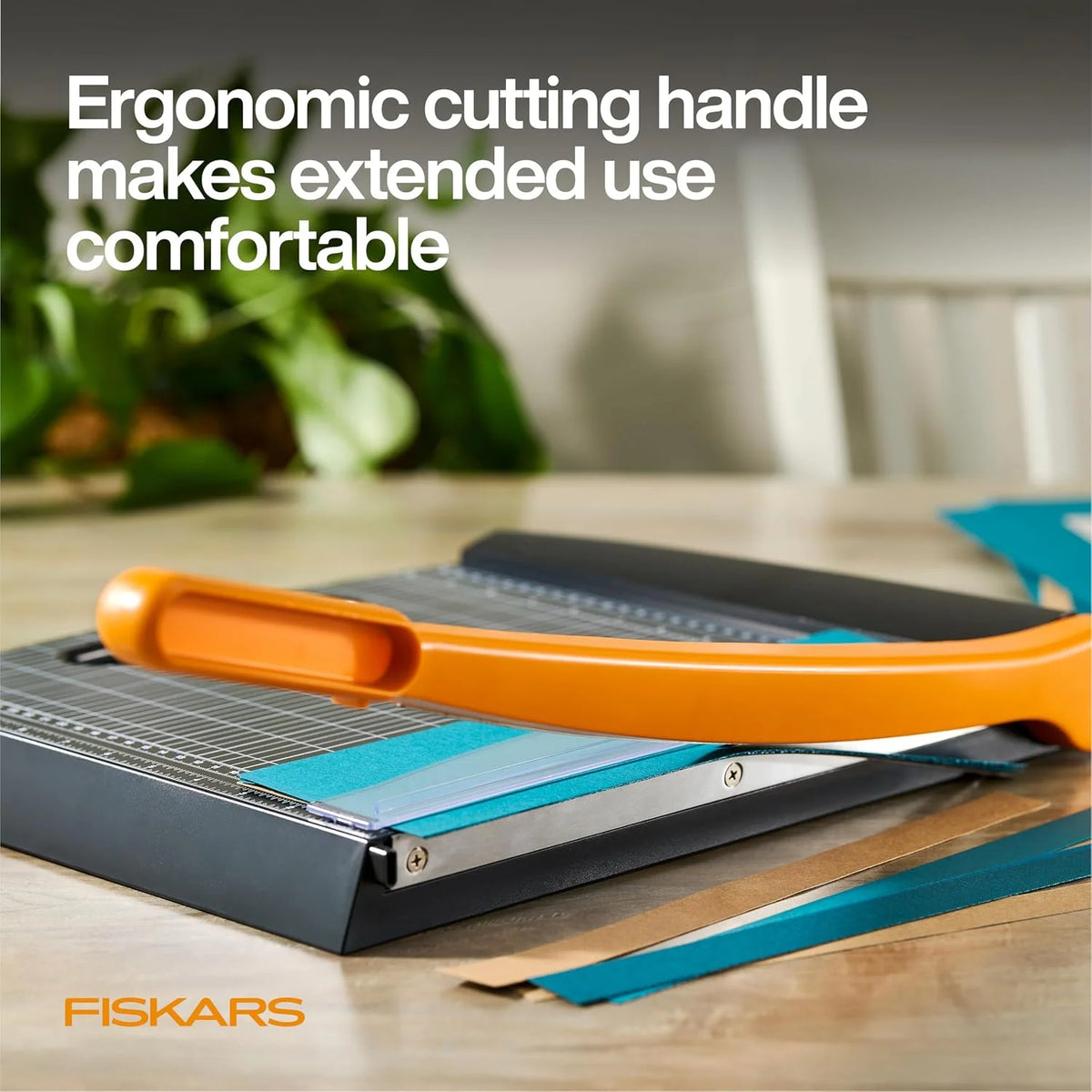 Fiskars 12" Recycled Bypass Guillotine Paper Cutter, Self-Sharpening