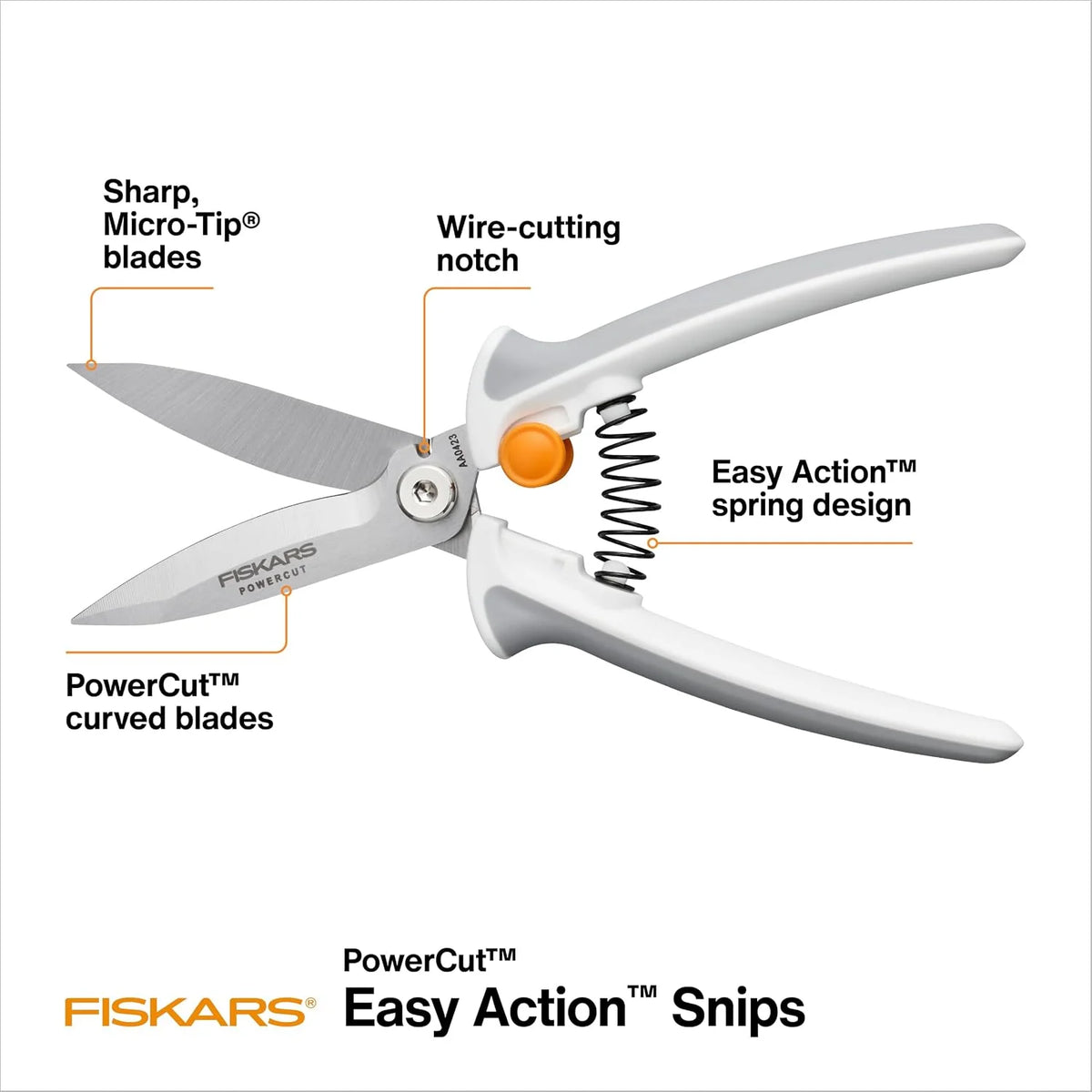Fiskars 8" PowerCut Easy Action Craft Scissors for Thick Materials, & Metal