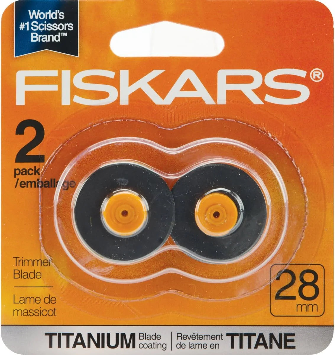 Fiskars Rotary Trimmer Titanium Blades 2/Pkg-28mm Straight