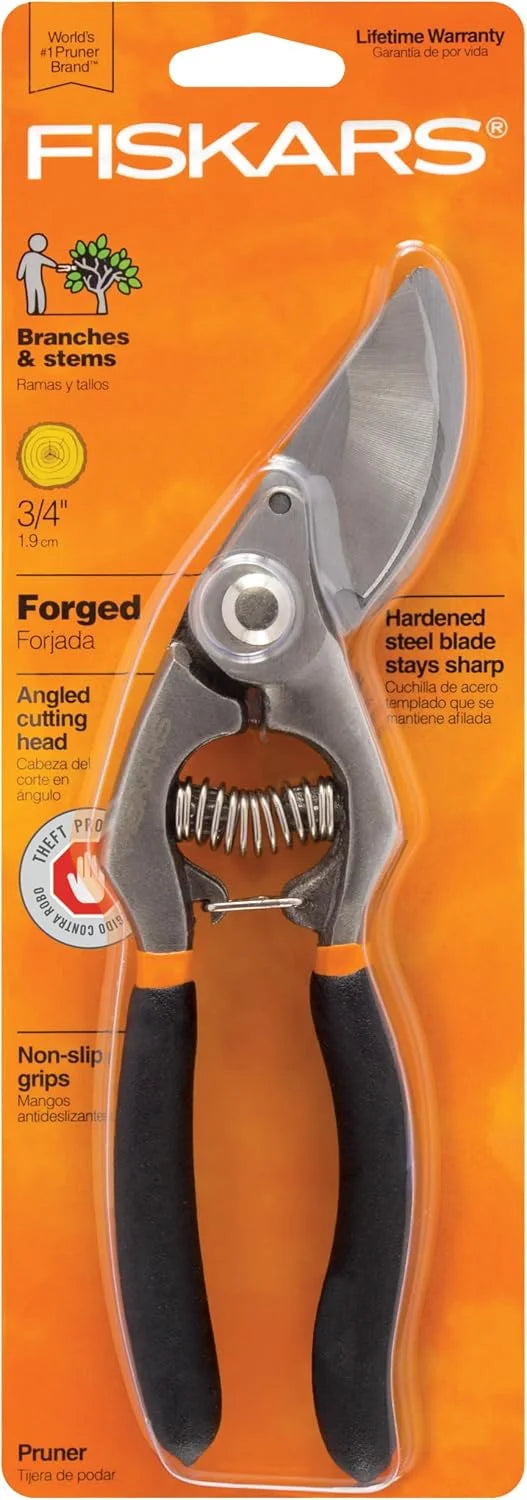 Fiskars Forged Steel Bypass Pruning Shears, Garden Tools, 3/4" Cut Capacity