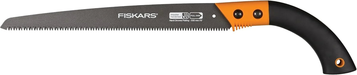 Fiskars 13" PowerTooth Pruning Saw, Hand Saw for Cutting Wood