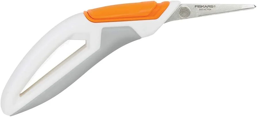 Fiskars Crafts Total Control Easy Action Precision Scissors (7, White/Grey