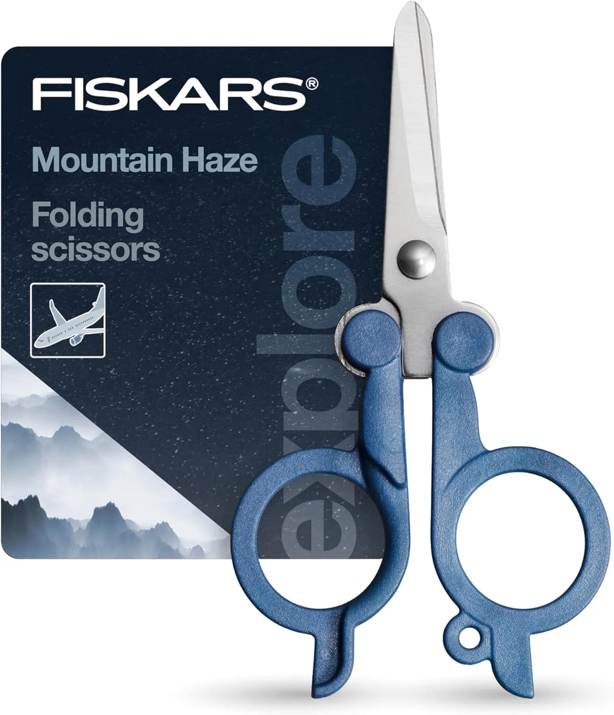 Fiskars Explore Travel Folding Scissors, TSA-Compliant, Mountain Haze