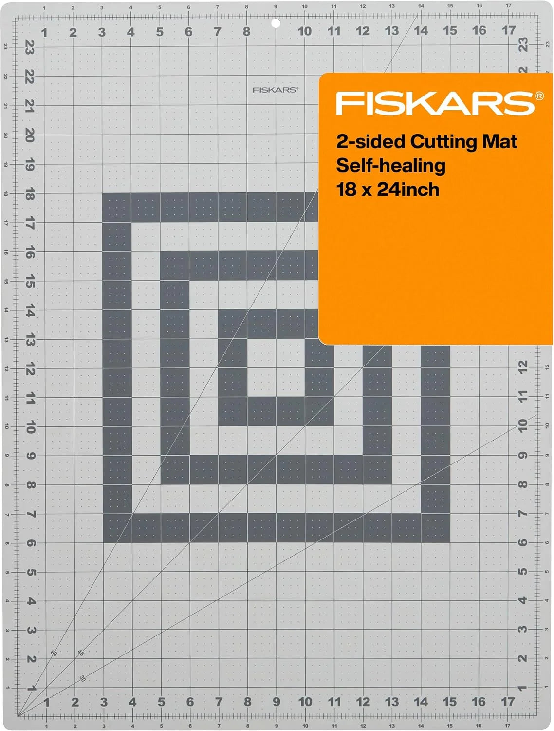 Fiskars 18" x 24" Self Healing Cutting Mat for Quilting & Sewing, Gray