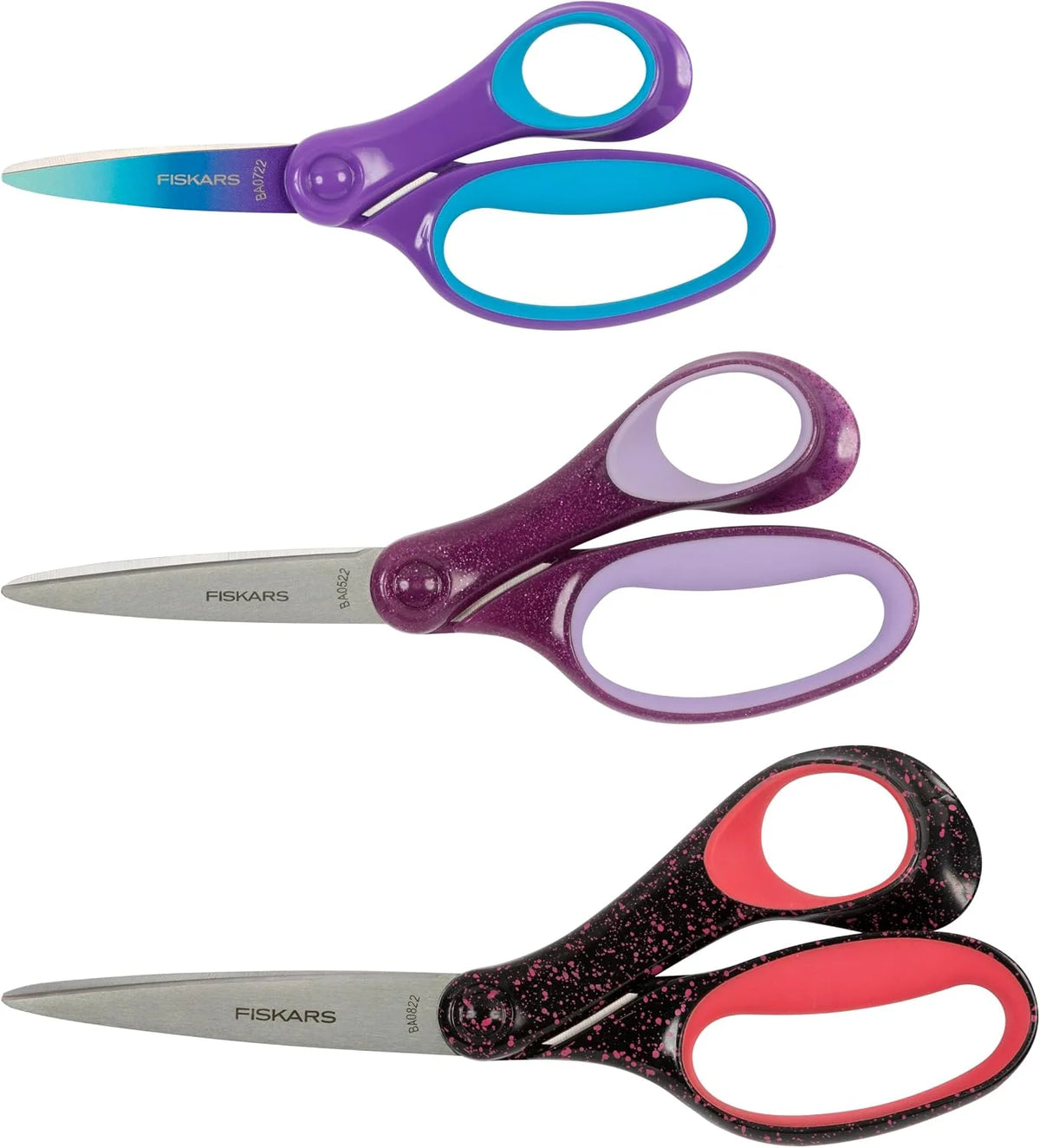 Fiskars SoftGrip Kids Scissors Set, Ages 8-15+, School & Craft, 3-Pack
