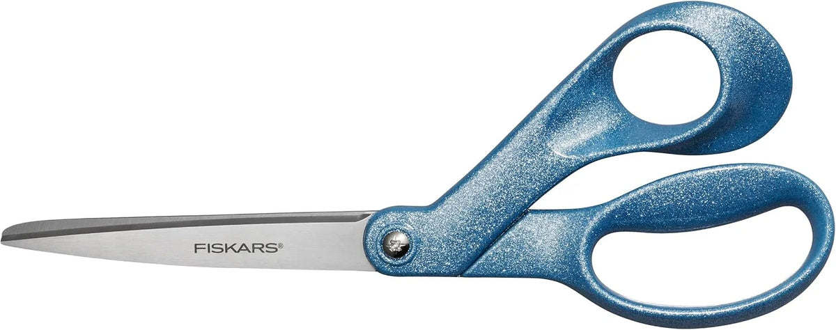 Fiskars 8" Designer Explore Collection Scissors, Glitter Digital Cloud