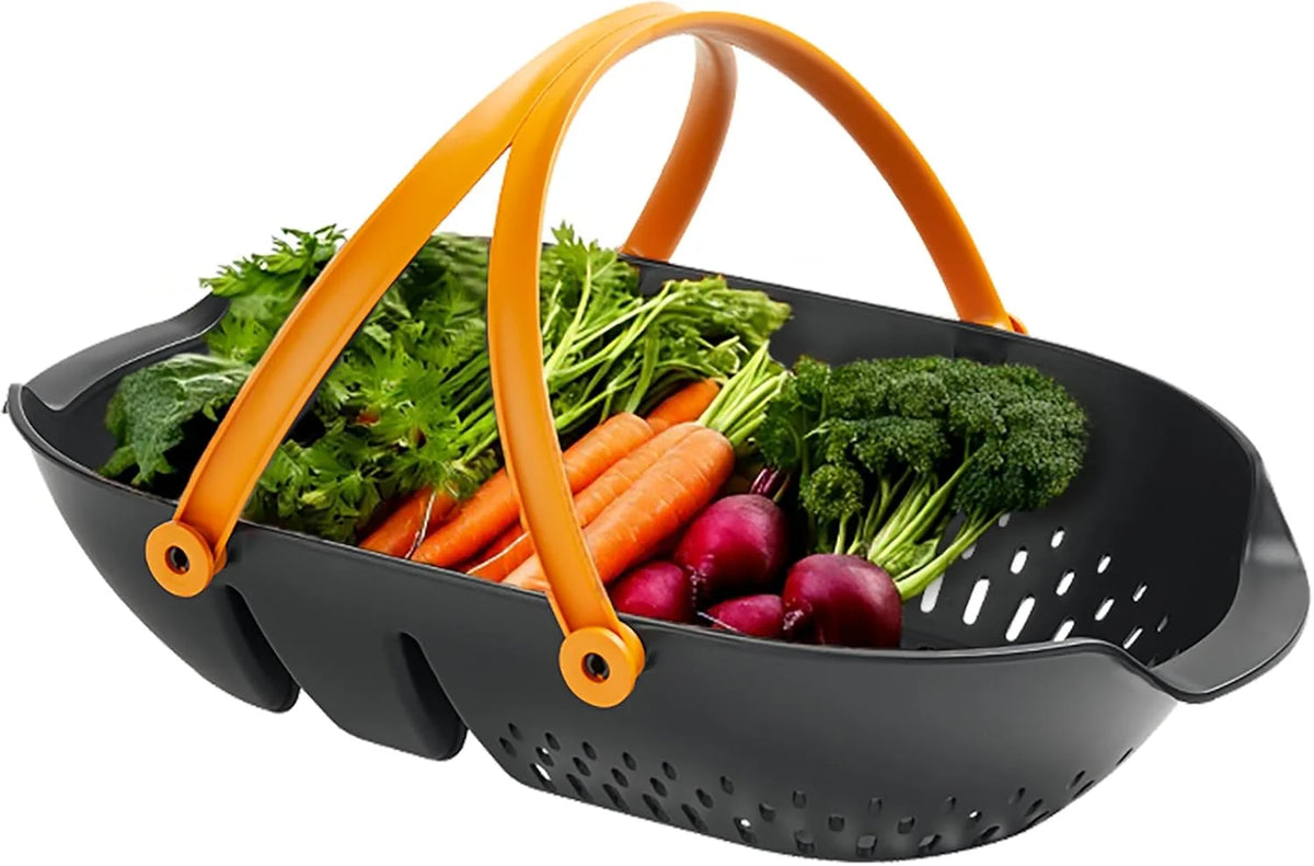Fiskars Garden Harvest Basket with Tool Caddy, Container for Gardening