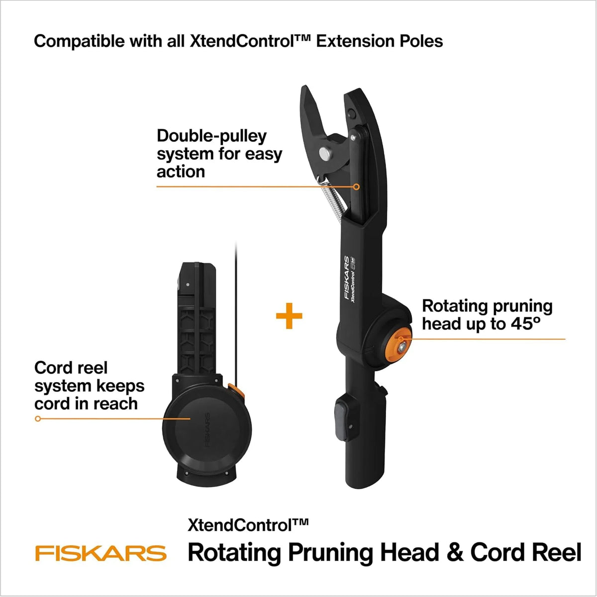 Fiskars XtendControl Rotating Tree Pruner Head, Pole Not Included