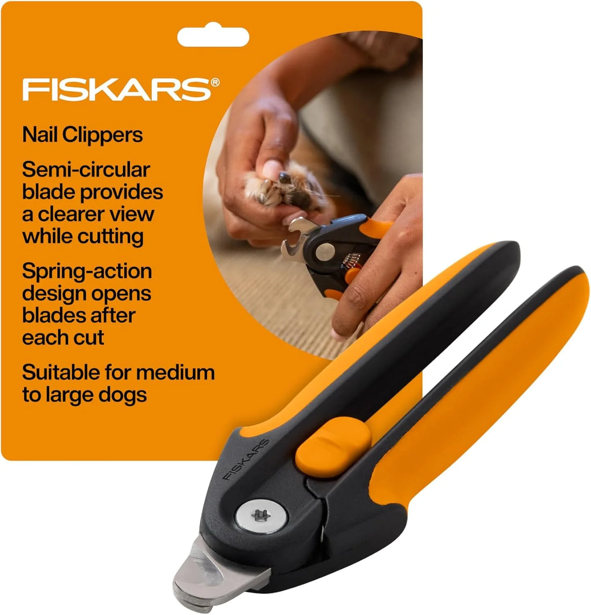 Fiskars Pet Large Nail Clippers, Cat and Dog Trimmers for Grooming, 5.75", Large (Pack of 6)
