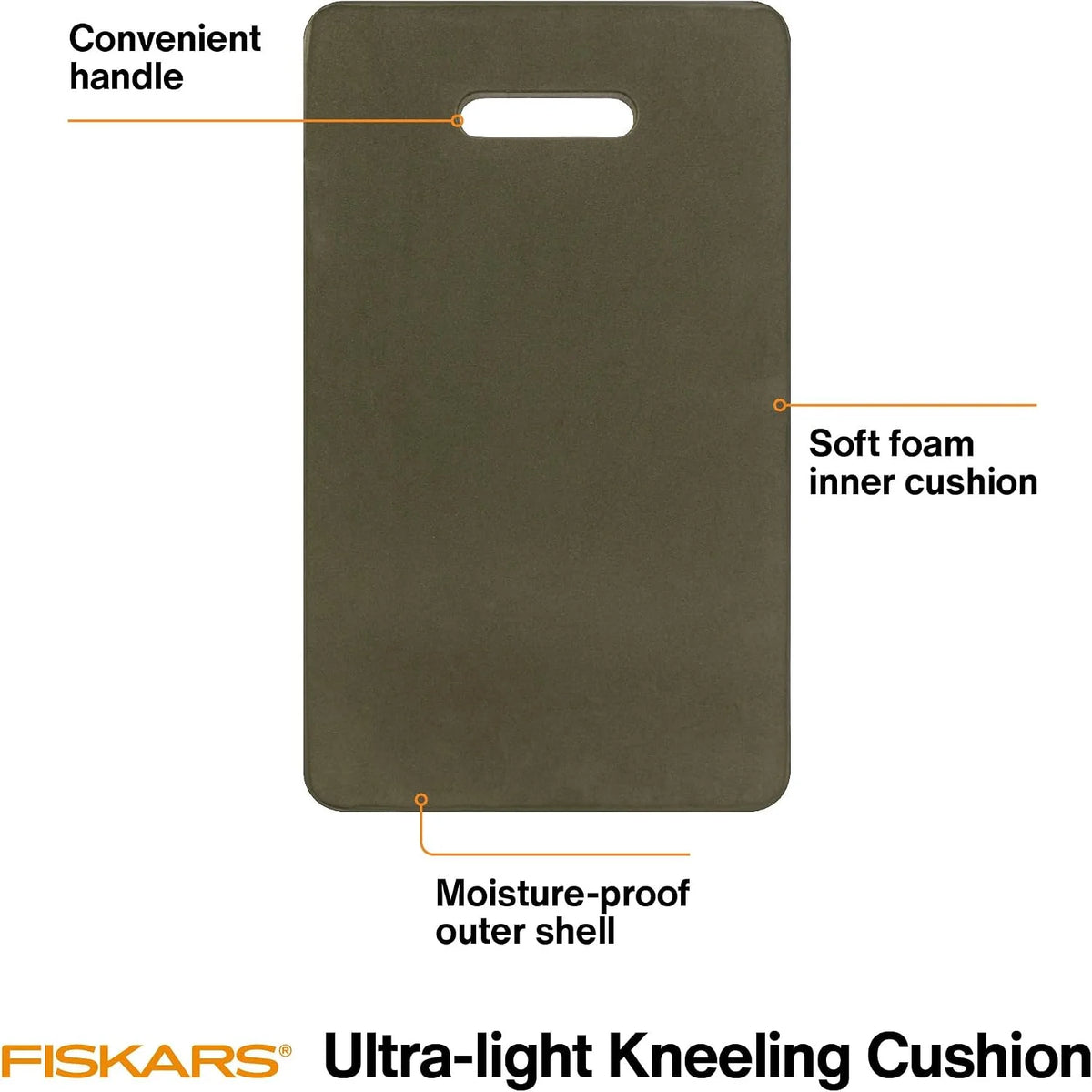 Fiskars 11" x 18" Garden Kneeling Pad, Foam Knee Cushion with Handle, Green, 1 Count (Pack of 12)