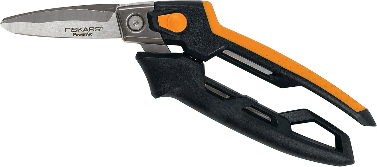 Fiskars Pro 8" PowerArc Easy Action Utility Snips, Heavy-Duty Scissors