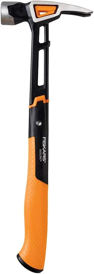 Fiskars Pro IsoCore 16" Milled-Face Framing Claw Hammer, 22oz