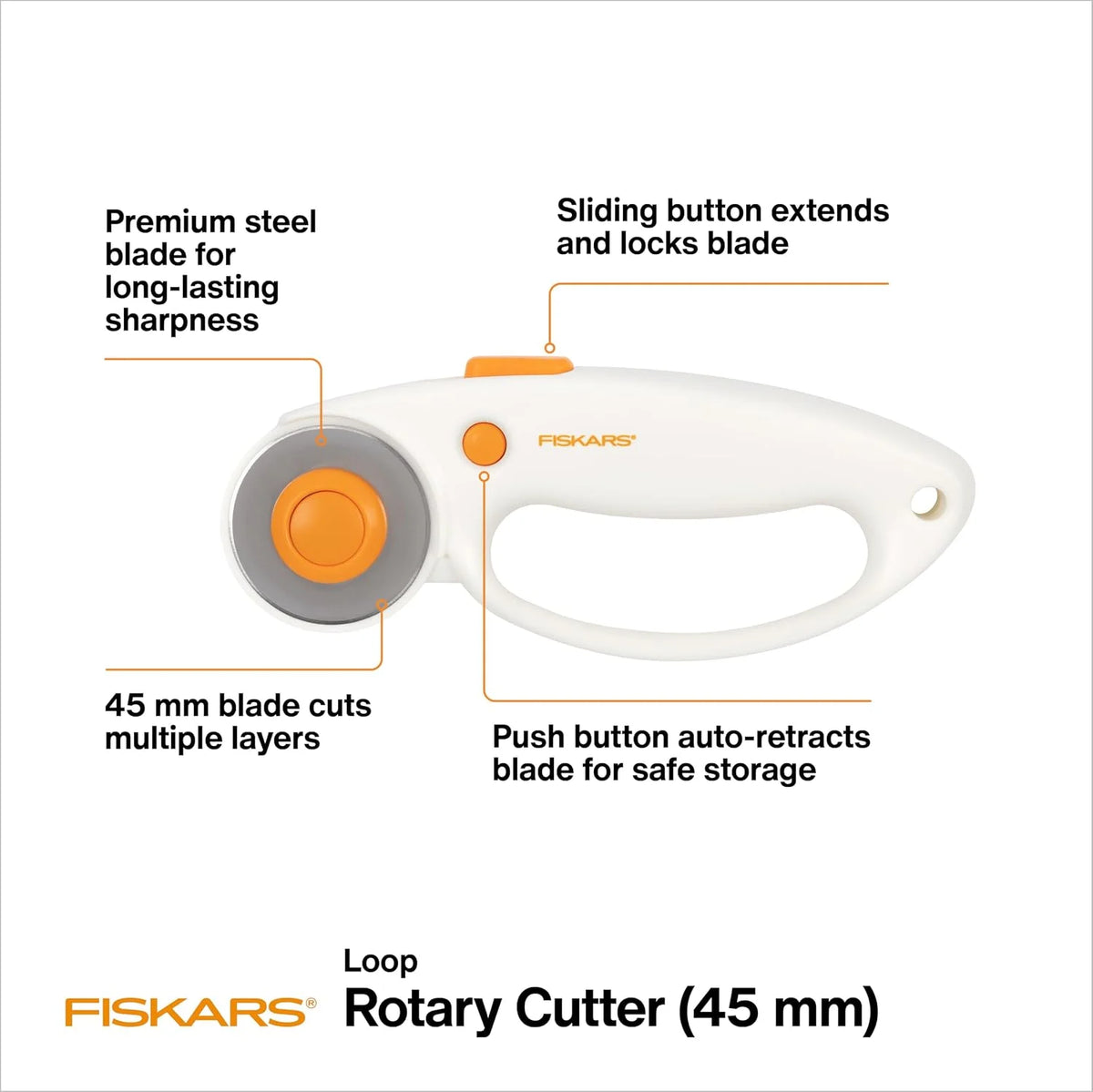 Fiskars 3-Piece Fabric Cutting Set, Rotary Cutter, Cutting Mat & Ruler