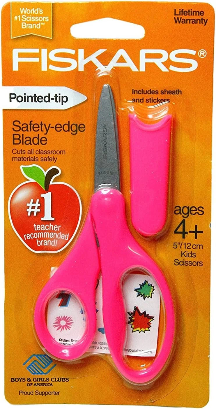 Fiskars Pink 5 Pointed Tip Kids Scissors