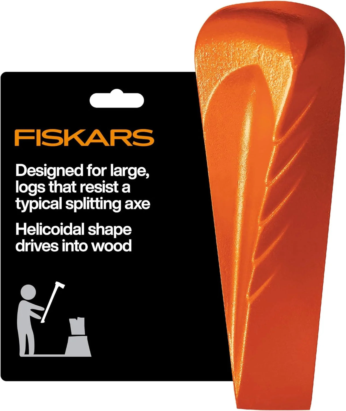 Fiskars 8.5" Helix Splitting Wedge for Large Logs, 4.8 lbs