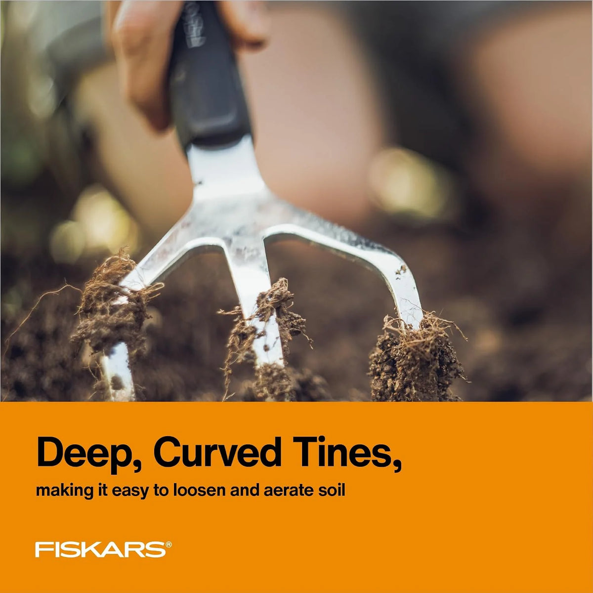 Fiskars Xact Hand Cultivator, Stainless Steel Weeder, Durable Garden Tool