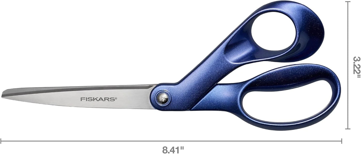 Fiskars 8" Designer Explore Collection Scissors, Blue Expanse
