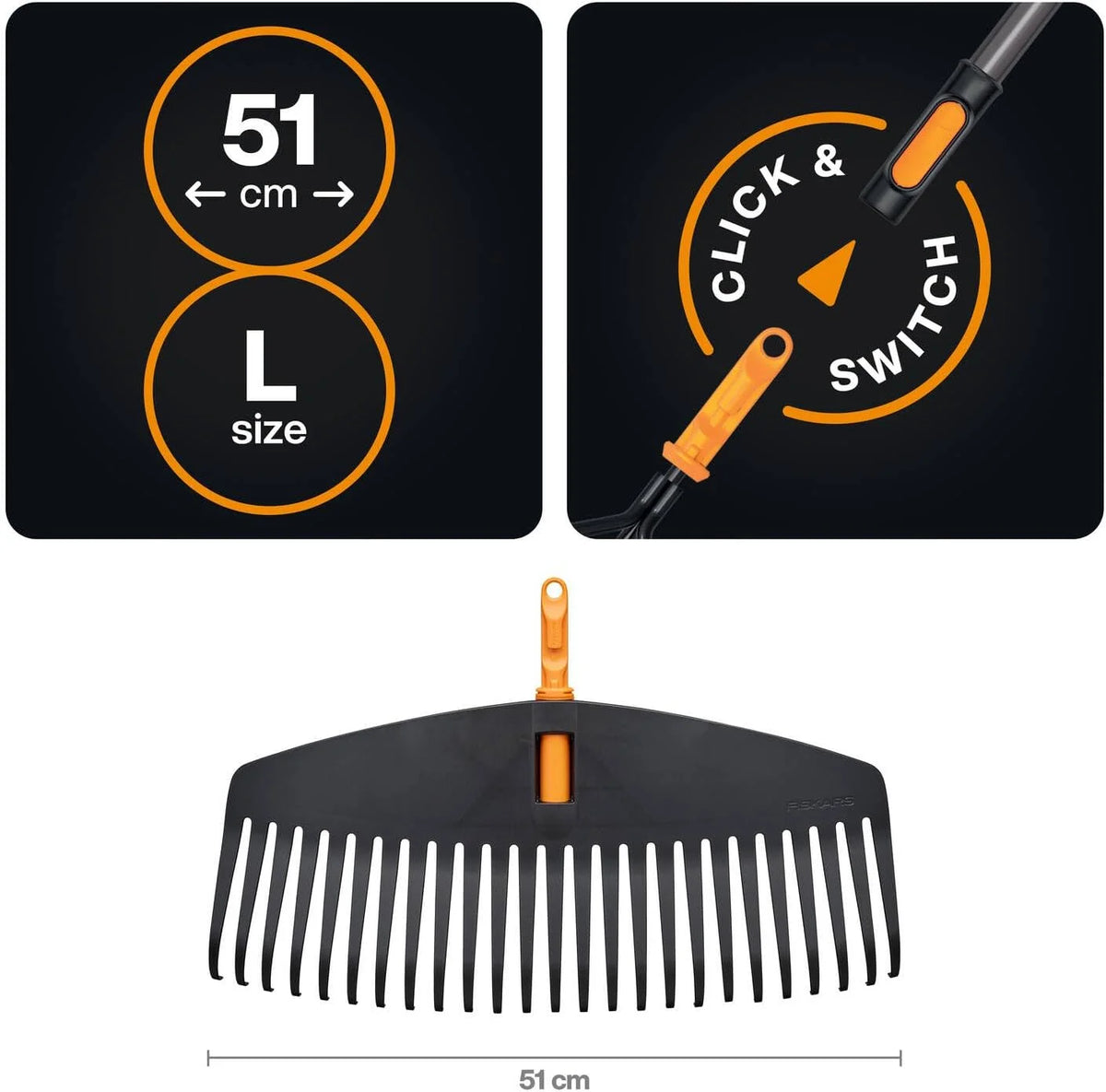 Fiskars OneClick Leaf Rake L