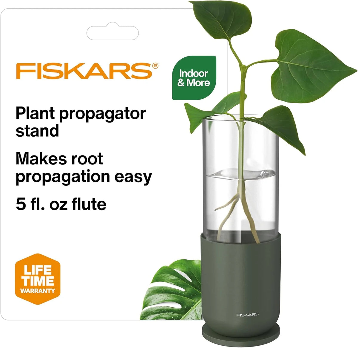 Fiskars 5oz Plant Propagator Glass Vase for Hydroponic Indoor Gardening