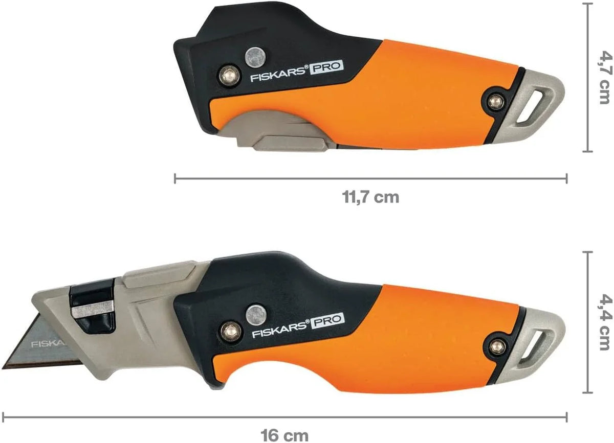 Fiskars CarbonMax Folding Utility Knife, Length 17cm