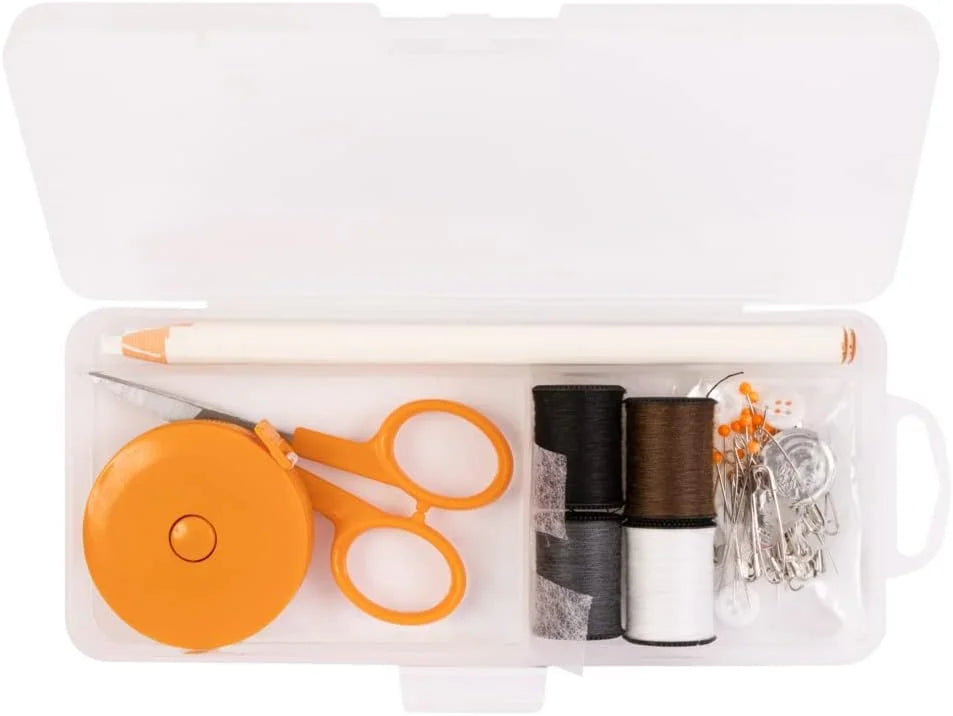 Fiskars 62-Piece Sewing Kit with Scissors, Clear