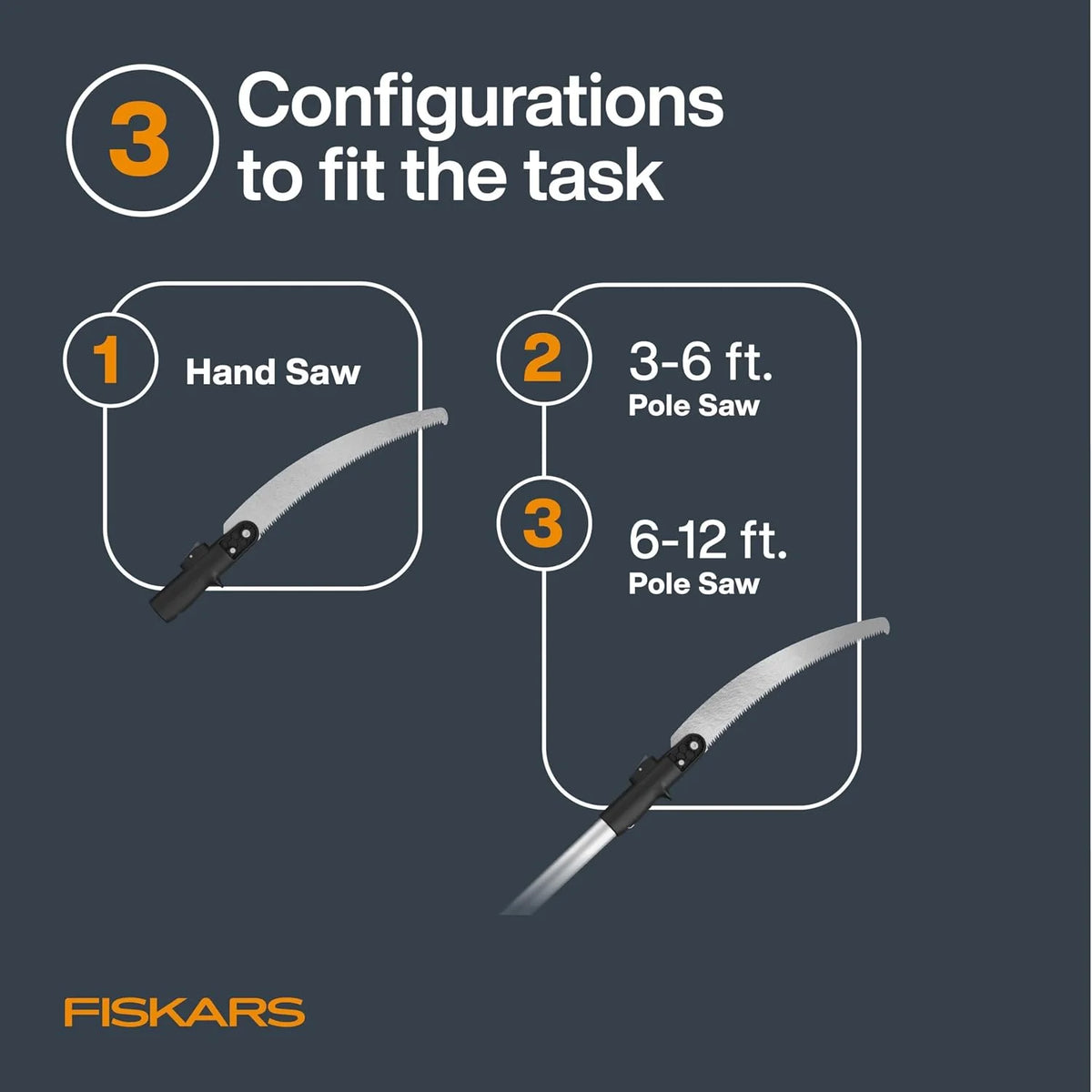 Fiskars 3-12 Ft XtendControl Extendable Modular Pole Saw & Tree Trimmer